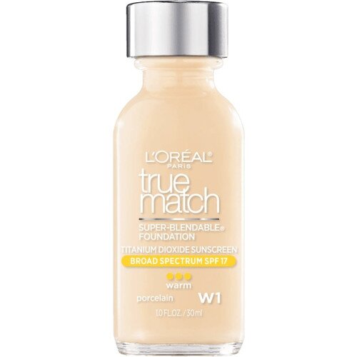 L'Oreal Paris True Match Super-Blendable Makeup Original Foundation - W1 Porcelain (Warm)
