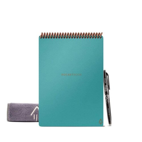 Rocketbook Flip Endlessly Reusable Digital Notepad - Neptune Teal - Executive - Dot/Lined Combo