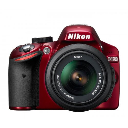 Nikon D3200 Digital SLR Camera - Red - 18-55mm VR Lens Kit