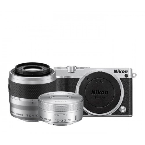 Nikon 1 J5 Camera - Silver - Two-Lens Zoom Kit