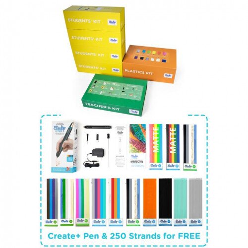 3Doodler EDU Create+ Learning Pack (12 Pens) with FREE Pen and 10 Plastic Packs