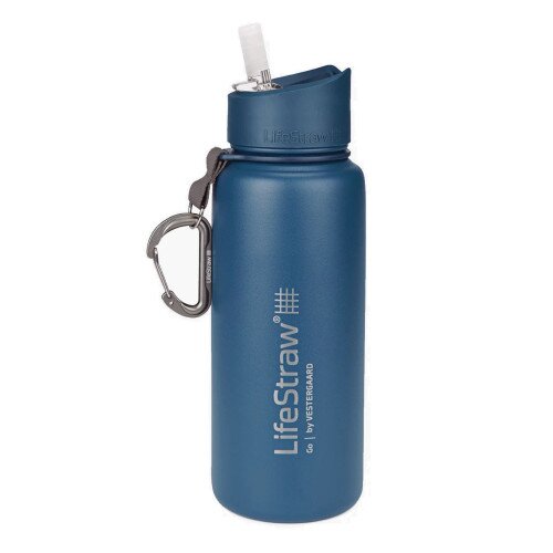 LifeStraw Go Stainless Steel Water Filter Bottle - Deep Sky Blue