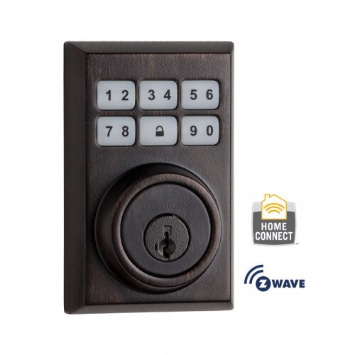 Kwikset Contemporary SmartCode Deadbolt with Z-Wave Technology - Venetian Bronze