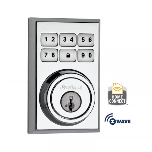 Kwikset Contemporary SmartCode Deadbolt with Z-Wave Technology - Polished Chrome