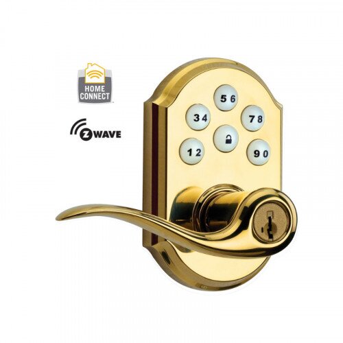 Kwikset SmartCode Lever with Z-Wave Technology - Lifetime Polished Brass