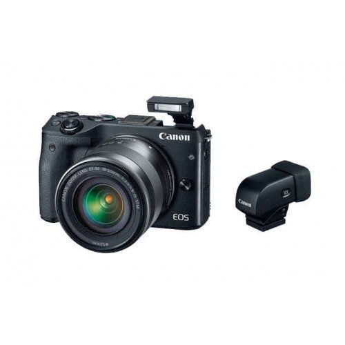 Canon EOS M3 EF-M 18-55 Black with Electronic Viewfinder EVF-DC1 Mirrorles Camera