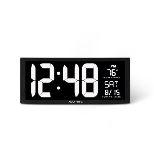 AcuRite Large Digit LED Calendar Clock With Indoor Temperature