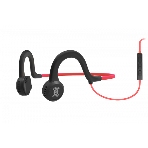 AfterShokz Sportz Titanium With Mic Wired Bone Conduction Headphones - Lava (Red)