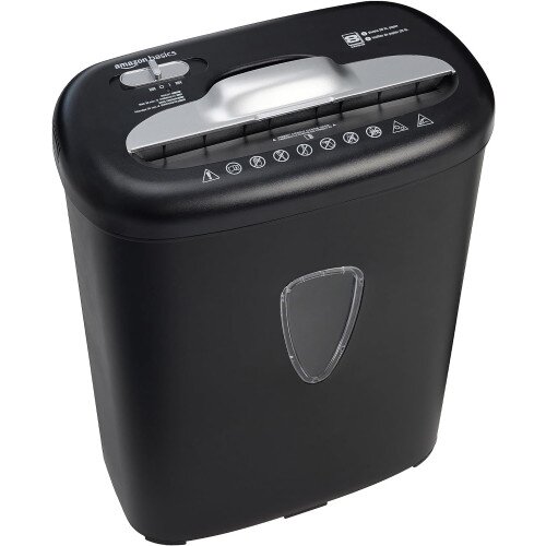Amazon Basics Cross-Cut Paper And Credit Card Shredder - 8 Sheet 4.1 Gallons - Black