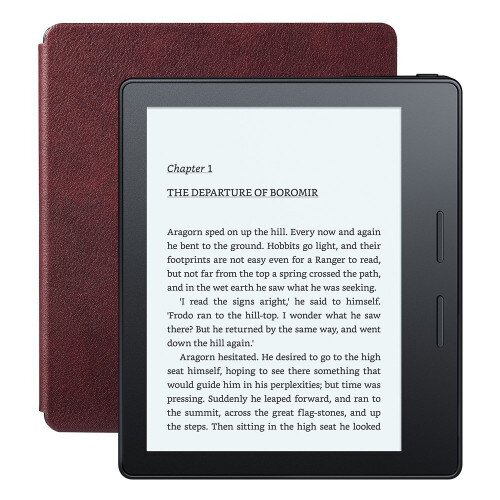 Amazon Kindle Oasis E-Reader with Leather Charging Cover 6" High-Resolution Display (300 ppi) Wi-Fi - Merlot