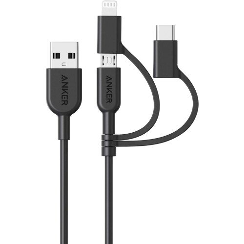 Anker 321 USB-A to Lightning Cable (3 ft 3-in-1)