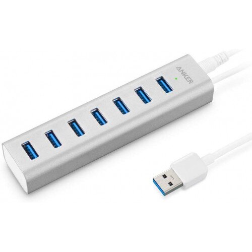 Anker Aluminum 7-Port USB 3.0 Hub With Built-in 1.3ft USB 3.0 Cable