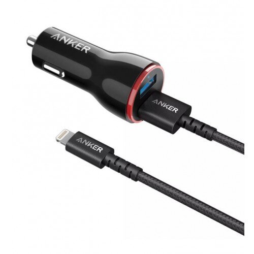 Anker Powerdrive 24W 2 Port Car Bundle With Powerline Select+ 6Ft A-l Cable - Black