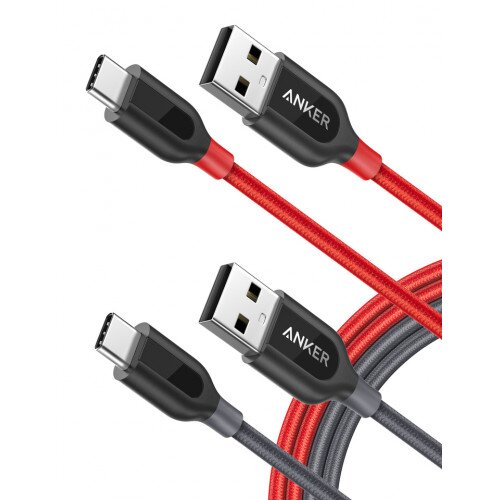 Anker PowerLine+ 6ft USB-C to USB 2.0 Cable - Black/Red