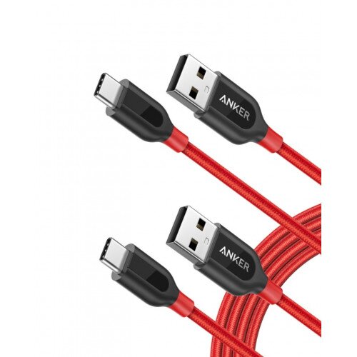 Anker PowerLine+ 6ft USB-C to USB 2.0 Cable - Red