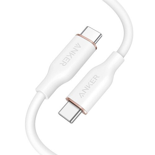 Anker 643 PowerLine III Flow Silicone Cable - USB-C to USB-C - 3ft - Cloud White