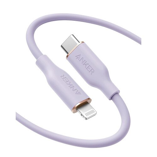 Anker 641 PowerLine III Flow Silicone Cable - USB-C to Lightning - 3ft - Lilac Purple