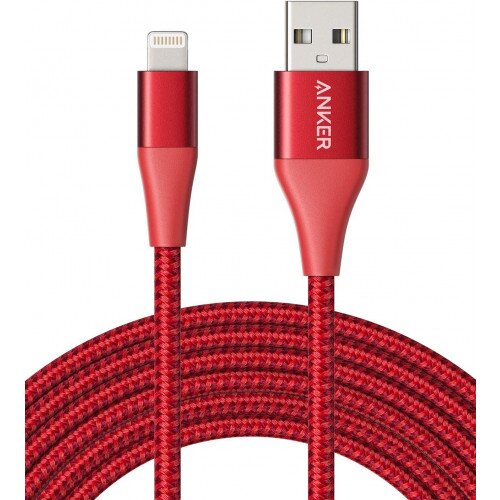 Anker PowerLine+ Ultra-Durable Lightning Cable - 10ft - Red