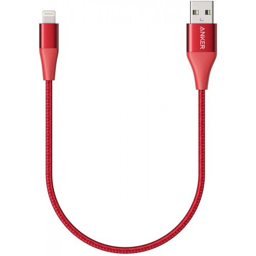 Anker PowerLine+ Ultra-Durable Lightning Cable - 1ft - Red