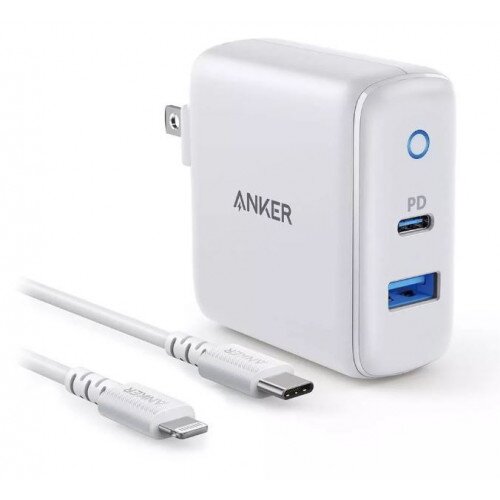 Anker PowerPort Classic 30W 2 port PD wall bundle with PowerLine Select 3ft C-L cable