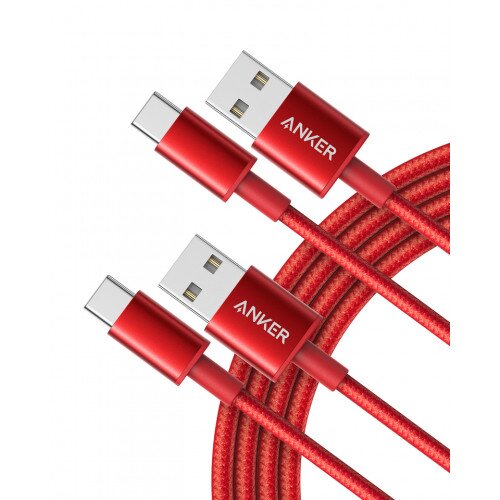 Anker Premium Double-Braided Nylon USB-C to USB-A Cable - Red