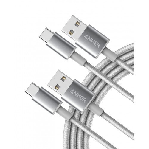 Anker Premium Double-Braided Nylon USB-C to USB-A Cable - Silver