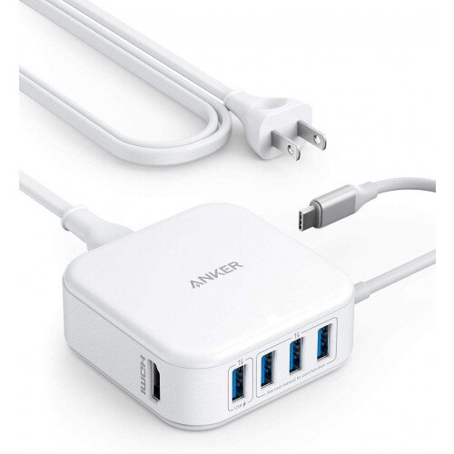 Anker USB C HDMI Hub with AC Adapter PowerPort 5-in-1 37.5W Hub