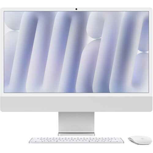 Apple iMac 24-inch 4.5K Retina Display (2024) - 256GB - 16GB - M4 Chip with 10-Core CPU 10-Core GPU 16-Core Neural Engine - Silver