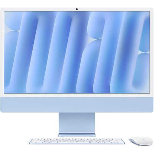 Apple iMac 24-inch 4.5K Retina Display (2024) - 512GB - 24GB - M4 Chip with 10-Core CPU 10-Core GPU 16-Core Neural Engine - Blue