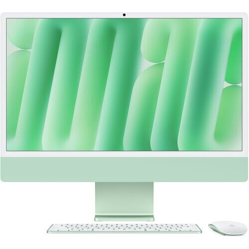 Apple iMac 24-inch 4.5K Retina Display (2024) - 512GB - 24GB - M4 Chip with 10-Core CPU 10-Core GPU 16-Core Neural Engine - Green