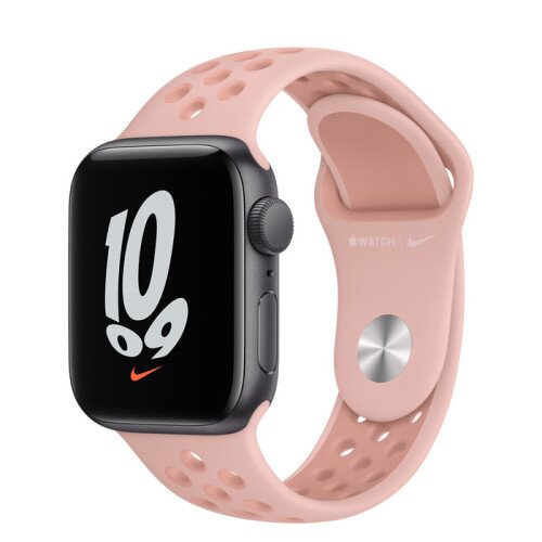 Apple Watch Nike SE Space Gray Aluminum Case with Nike Sport Band - Pink Oxford/Rose Whisper - 40mm