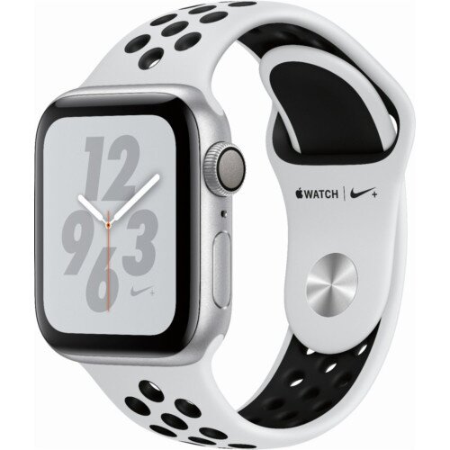 Apple Watch Nike+ Series 4 - Silver Aluminum Case with Pure Platinum/Black Nike Sport Band - 40mm - GPS
