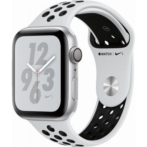 Apple Watch Nike+ Series 4 - Silver Aluminum Case with Pure Platinum/Black Nike Sport Band - 44mm - GPS