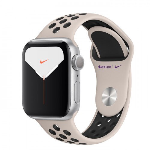 Apple Watch Nike Series 5 with Desert Sand/Black Sport Band - Silver Aluminum Case - 44mm