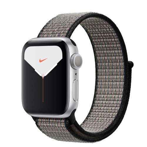 Apple Watch Nike Series 5 with Royal Pulse/Lava Glow Sport Loop Band - Silver Aluminum Case - 40mm