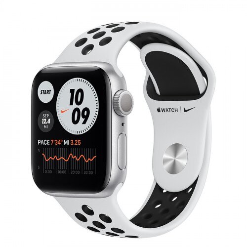 Apple Watch Nike Series 6 Silver Aluminum Case with Nike Sport Band - 40mm - Pure Platinum/Black