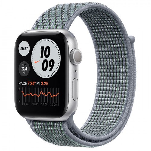 Apple Watch Nike Series 6 Silver Aluminum Case with Nike Sport Loop - 44mm - Obsidian Mist