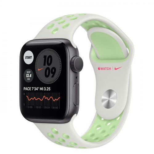 Apple Watch Nike Series 6 Space Gray Aluminum Case with Nike Sport Band - 40mm - Spruce Aura/Vapor Green