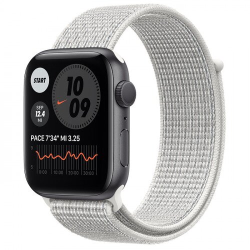 Apple Watch Nike Series 6 Space Gray Aluminum Case with Nike Sport Loop - 44mm - Summit White