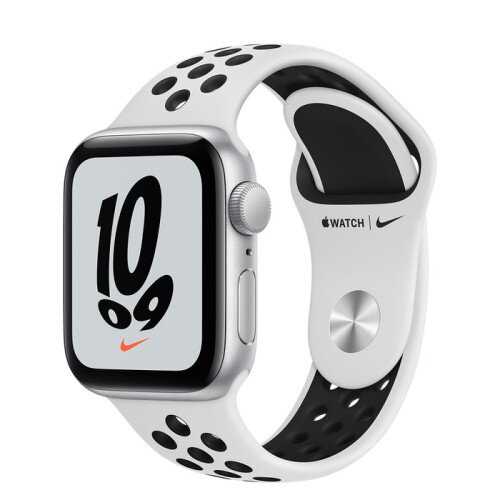 Apple Watch Nike SE Silver Aluminum Case with Nike Sport Band - Pure Platinum/Black - 40mm