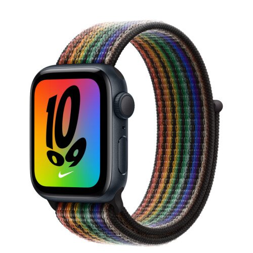 Apple Watch SE (2nd Gen) Midnight Aluminum Case with Nike Sport Loop - Pride Edition - 40mm
