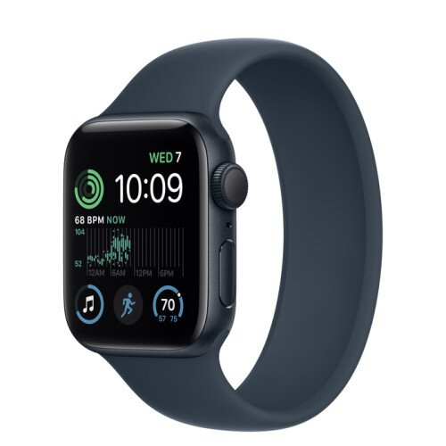 Apple Watch SE (2nd Gen) Midnight Aluminum Case with Solo Loop - Storm Blue - 40mm - Size-5
