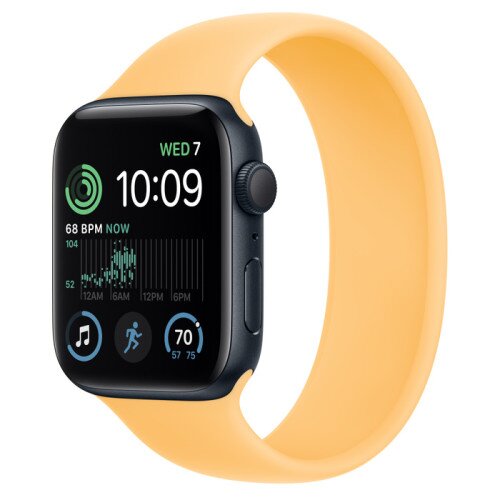 Apple Watch SE (2nd Gen) Midnight Aluminum Case with Solo Loop - Sunglow - 44mm - Size-2