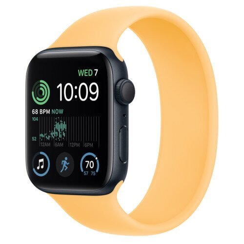 Apple Watch SE (2nd Gen) Midnight Aluminum Case with Solo Loop - Sunglow - 44mm - Size-12
