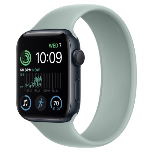 Apple Watch SE (2nd Gen) Midnight Aluminum Case with Solo Loop - Succulent - 44mm - Size-1