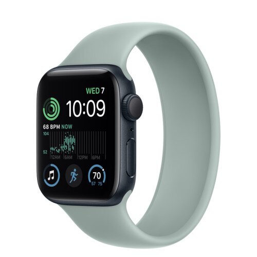 Apple Watch SE (2nd Gen) Midnight Aluminum Case with Solo Loop - Succulent - 40mm - Size-4