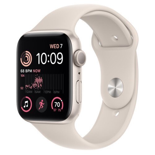 Apple Watch SE (2nd Gen) Starlight Aluminum Case with Sport Band - Starlight - 44mm - S/M