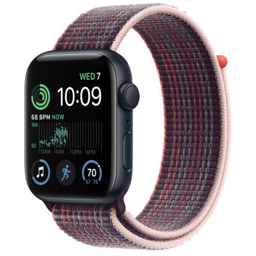 Apple Watch SE (2nd Gen) Midnight Aluminum Case with Sport Loop - Elderberry - 44mm - Size-1