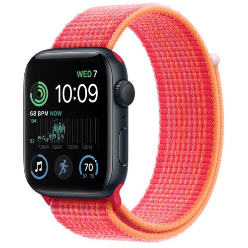 Apple Watch SE (2nd Gen) Midnight Aluminum Case with Sport Loop - Red - 44mm - Size-1
