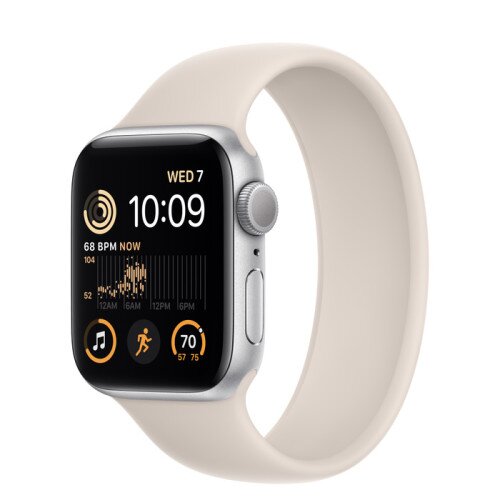 Apple Watch SE (2nd Gen) Silver Aluminum Case with Solo Loop - Starlight - 40mm - Size-1